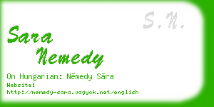 sara nemedy business card