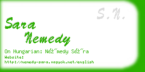 sara nemedy business card